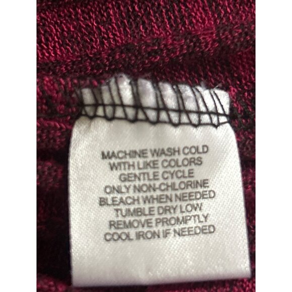 French Laundry Women's Burgundy And Black Ribbed Cowl Neck Sweater P/L - Picture 7 of 7